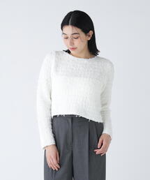 NAVYNAVY | 【好きを着て気分が上がる】リボンヤーンツイードライクニット(ニット/セーター)