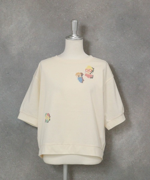 STUDIO PICONE(スタジオピッコーネ)の「ピクセルピコUV速乾プルオーバー(Tシャツ/カットソー・レディース・グレー/ベージュ/ホワイト・M/L/LL)」の1枚目の写真