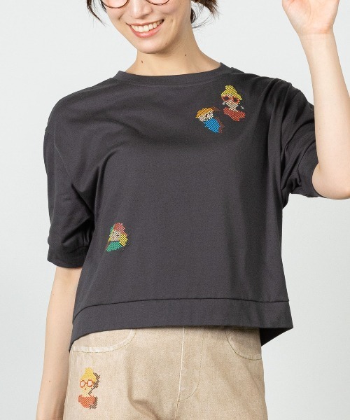 STUDIO PICONE(スタジオピッコーネ)の「ピクセルピコUV速乾プルオーバー(Tシャツ/カットソー・レディース・グレー/ベージュ/ホワイト・M/L/LL)」の3枚目の写真