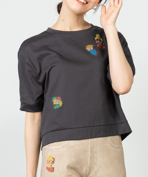 STUDIO PICONE(スタジオピッコーネ)の「ピクセルピコUV速乾プルオーバー(Tシャツ/カットソー・レディース・グレー/ベージュ/ホワイト・M/L/LL)」の10枚目の写真