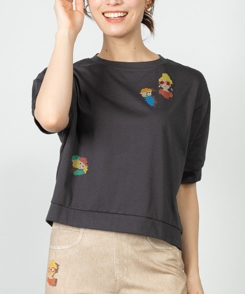 STUDIO PICONE(スタジオピッコーネ)の「ピクセルピコUV速乾プルオーバー(Tシャツ/カットソー・レディース・グレー/ベージュ/ホワイト・M/L/LL)」の11枚目の写真