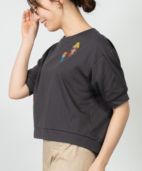 STUDIO PICONE(スタジオピッコーネ)の「ピクセルピコUV速乾プルオーバー(Tシャツ/カットソー・レディース・グレー/ベージュ/ホワイト・M/L/LL)」の13枚目の写真