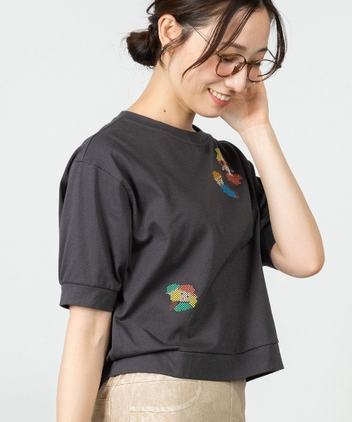 STUDIO PICONE(スタジオピッコーネ)の「ピクセルピコUV速乾プルオーバー(Tシャツ/カットソー・レディース・グレー/ベージュ/ホワイト・M/L/LL)」の15枚目の写真