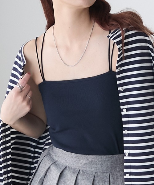 BONLECILL（ボンルシール）の「【接触冷感/抗菌防臭】カップ付きダブルストラップベアキャミソール（キャミソール・レディース・ブラック/モカ/オレンジ/ネイビー/ベージュ/ピンク/レッド/ブラウン/ミント/グレー/ブルー/チャコールグレー/アイボリー/ブラック系1・L/LL/M/S）」の10枚目の写真