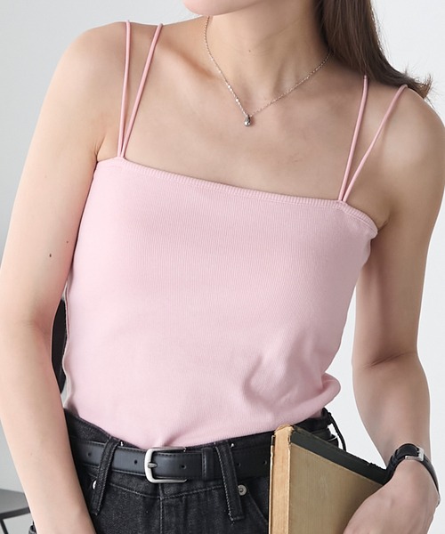 BONLECILL（ボンルシール）の「【接触冷感/抗菌防臭】カップ付きダブルストラップベアキャミソール（キャミソール・レディース・ブラック/モカ/オレンジ/ネイビー/ベージュ/ピンク/レッド/ブラウン/ミント/グレー/ブルー/チャコールグレー/アイボリー/ブラック系1・L/LL/M/S）」の12枚目の写真