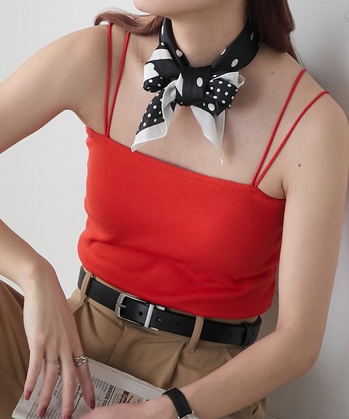 BONLECILL（ボンルシール）の「【接触冷感/抗菌防臭】カップ付きダブルストラップベアキャミソール（キャミソール・レディース・ブラック/モカ/オレンジ/ネイビー/ベージュ/ピンク/レッド/ブラウン/ミント/グレー/ブルー/チャコールグレー/アイボリー/ブラック系1・L/LL/M/S）」の14枚目の写真