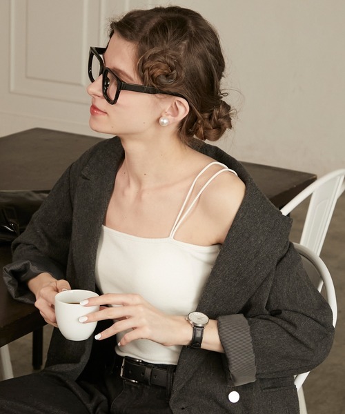 BONLECILL（ボンルシール）の「【接触冷感/抗菌防臭】カップ付きダブルストラップベアキャミソール（キャミソール・レディース・ブラック/モカ/オレンジ/ネイビー/ベージュ/ピンク/レッド/ブラウン/ミント/グレー/ブルー/チャコールグレー/アイボリー/ブラック系1・L/LL/M/S）」の16枚目の写真