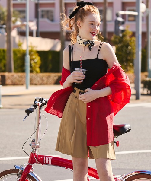 BONLECILL（ボンルシール）の「【接触冷感/抗菌防臭】カップ付きダブルストラップベアキャミソール（キャミソール・レディース・ブラック/モカ/オレンジ/ネイビー/ベージュ/ピンク/レッド/ブラウン/ミント/グレー/ブルー/チャコールグレー/アイボリー/ブラック系1・L/LL/M/S）」の22枚目の写真