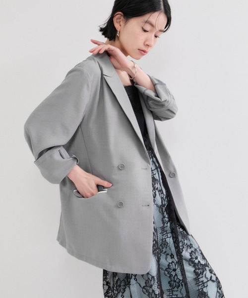 セール】リネンライクジャケット/セットアップ対応（テーラード