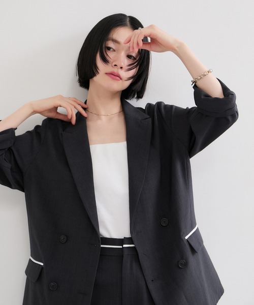セール】リネンライクジャケット/セットアップ対応（テーラード