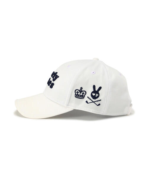 PEARLY GATES（パーリーゲイツ）の「【PEARLY GATES】差込２段ロゴスカルラビットＣＡＰ（キャップ・レディース・ホワイト/ベージュ/ネイビー・FREE）」の5枚目の写真