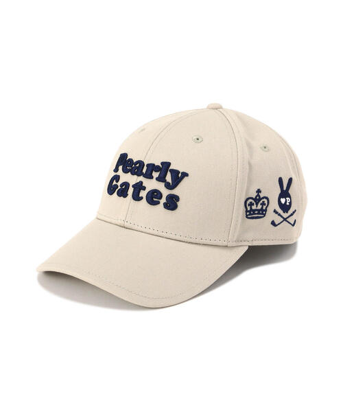 PEARLY GATES（パーリーゲイツ）の「【PEARLY GATES】差込２段ロゴスカルラビットＣＡＰ（キャップ・レディース・ホワイト/ベージュ/ネイビー・FREE）」の2枚目の写真