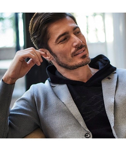 g-stage（ジーステージ）の「軽く柔らかいモールストレッチパーカー（ニット/セーター・メンズ・ブラック/チャコールグレー・46/50/48）」の5枚目の写真