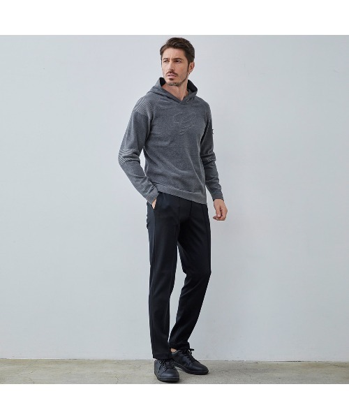 g-stage（ジーステージ）の「軽く柔らかいモールストレッチパーカー（ニット/セーター・メンズ・ブラック/チャコールグレー・46/50/48）」の7枚目の写真