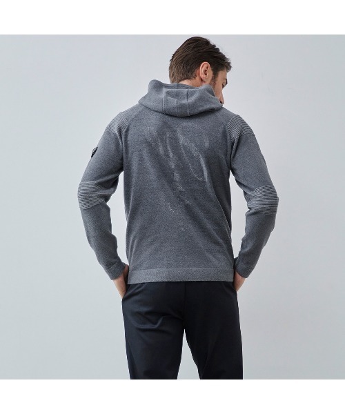 g-stage（ジーステージ）の「軽く柔らかいモールストレッチパーカー（ニット/セーター・メンズ・ブラック/チャコールグレー・46/50/48）」の8枚目の写真