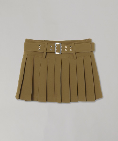 forget-me-nots(フォーゲットミーノッツ)の「Pleats Mini Skirt FMN-24AW-SK-002(スカート・レディース・カーキ・MEDIUM/SMALL)」の3枚目の写真