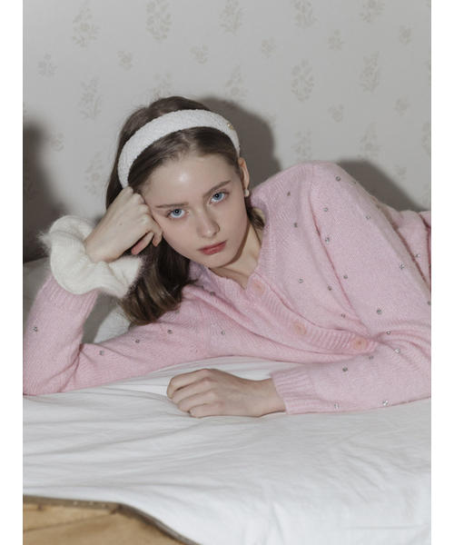LAUTREDE MIN(ロートルドミン)の「Bijou Mohair Pink Cardigan(カーディガン/ボレロ・レディース・ベビーピンク・FREE)」の4枚目の写真