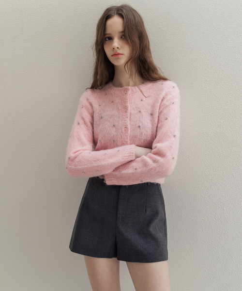 LAUTREDE MIN(ロートルドミン)の「Bijou Mohair Pink Cardigan(カーディガン/ボレロ・レディース・ベビーピンク・FREE)」の6枚目の写真