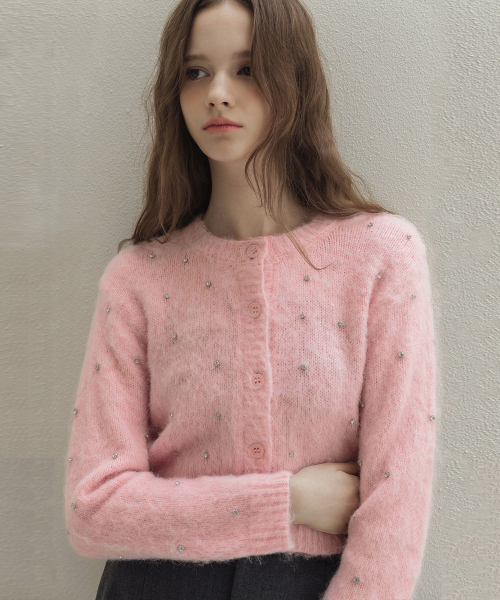 LAUTREDE MIN(ロートルドミン)の「Bijou Mohair Pink Cardigan(カーディガン/ボレロ・レディース・ベビーピンク・FREE)」の8枚目の写真