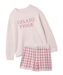 【WhiteDay】ロゴプルオーバー&チェックショートパンツセット