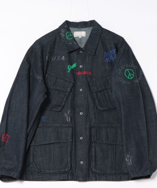 Universal Style Wear（ユニバーサルスタイルウェア）の「Universal Style Wear/ユニバーサル スタイルウェア　RAKUGAKI fating denim（シャツ/ブラウス・メンズ・インディゴブルー/ライトブルー・X-LARGE/LARGE/MEDIUM）」の16枚目の写真