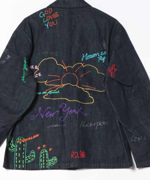 Universal Style Wear（ユニバーサルスタイルウェア）の「Universal Style Wear/ユニバーサル スタイルウェア　RAKUGAKI fating denim（シャツ/ブラウス・メンズ・インディゴブルー/ライトブルー・X-LARGE/LARGE/MEDIUM）」の17枚目の写真