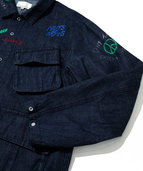 Universal Style Wear（ユニバーサルスタイルウェア）の「Universal Style Wear/ユニバーサル スタイルウェア　RAKUGAKI fating denim（シャツ/ブラウス・メンズ・インディゴブルー/ライトブルー・X-LARGE/LARGE/MEDIUM）」の6枚目の写真