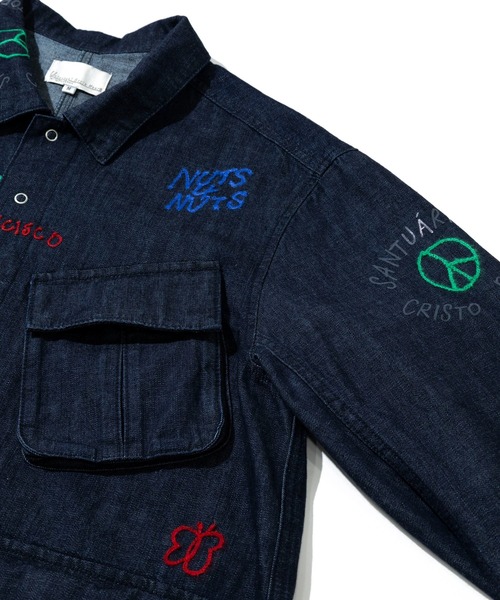 Universal Style Wear（ユニバーサルスタイルウェア）の「Universal Style Wear/ユニバーサル スタイルウェア　RAKUGAKI fating denim（シャツ/ブラウス・メンズ・インディゴブルー/ライトブルー・X-LARGE/LARGE/MEDIUM）」の5枚目の写真