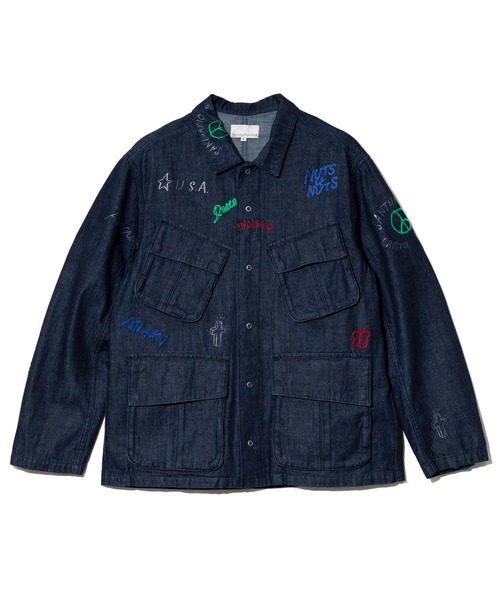 Universal Style Wear（ユニバーサルスタイルウェア）の「Universal Style Wear/ユニバーサル スタイルウェア　RAKUGAKI fating denim（シャツ/ブラウス・メンズ・インディゴブルー/ライトブルー・X-LARGE/LARGE/MEDIUM）」の9枚目の写真