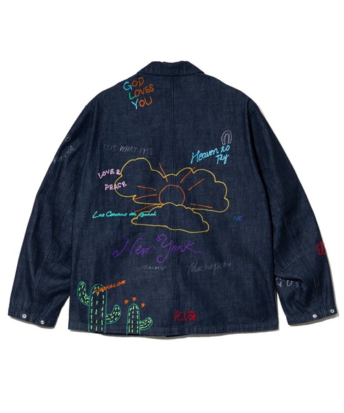 Universal Style Wear（ユニバーサルスタイルウェア）の「Universal Style Wear/ユニバーサル スタイルウェア　RAKUGAKI fating denim（シャツ/ブラウス・メンズ・インディゴブルー/ライトブルー・X-LARGE/LARGE/MEDIUM）」の10枚目の写真