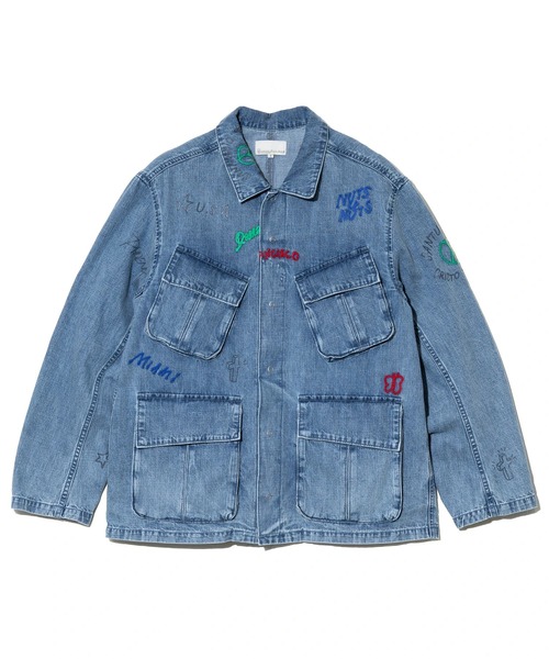 Universal Style Wear（ユニバーサルスタイルウェア）の「Universal Style Wear/ユニバーサル スタイルウェア　RAKUGAKI fating denim（シャツ/ブラウス・メンズ・インディゴブルー/ライトブルー・X-LARGE/LARGE/MEDIUM）」の13枚目の写真