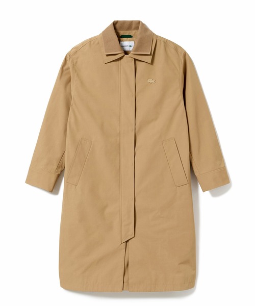 LACOSTE（ラコステ）の「撥水 ダブルカラー BACHプリーツ ロングスプリングコート（ステンカラーコート・レディース・ベージュ/ブラック・34/40/36/38）」の16枚目の写真