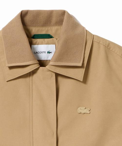 LACOSTE（ラコステ）の「撥水 ダブルカラー BACHプリーツ ロングスプリングコート（ステンカラーコート・レディース・ベージュ/ブラック・34/40/36/38）」の12枚目の写真
