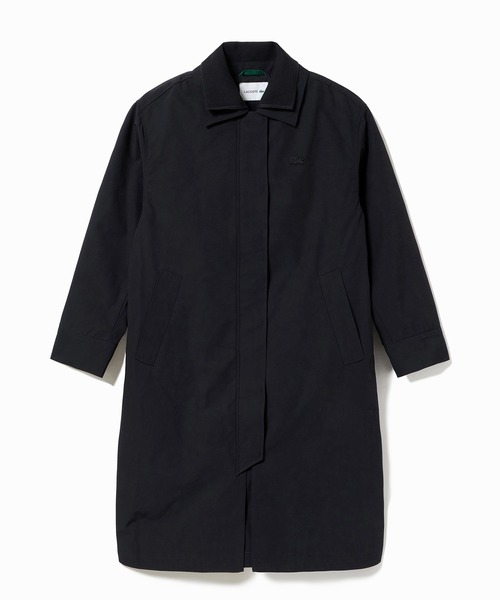 LACOSTE（ラコステ）の「撥水 ダブルカラー BACHプリーツ ロングスプリングコート（ステンカラーコート・レディース・ベージュ/ブラック・34/40/36/38）」の3枚目の写真