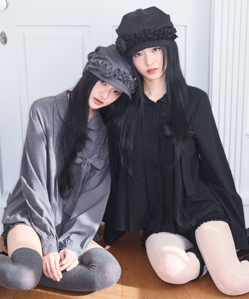 ILLIGO(イリゴ)の「リボンプリーツブラウス ブラック(シャツ/ブラウス・レディース・その他・OS)」の3枚目の写真