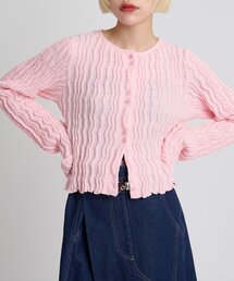 w closet（ダブルクローゼット）の「ブークレショートカーディガン（Tシャツ/カットソー）」