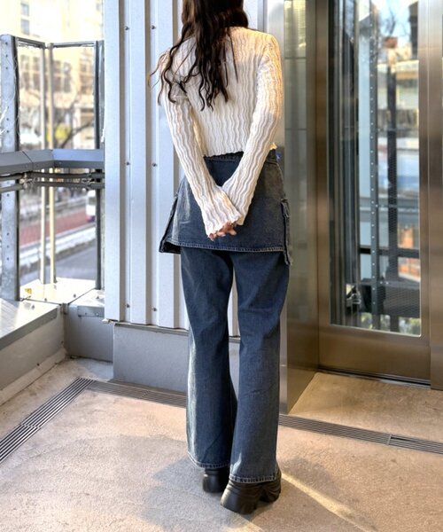 w closet（ダブルクローゼット）の「ブークレショートカーディガン（Tシャツ/カットソー・レディース・アイボリー/ブラック/レッド/ピンク/グリーン/ブラウン・FREE）」の7枚目の写真