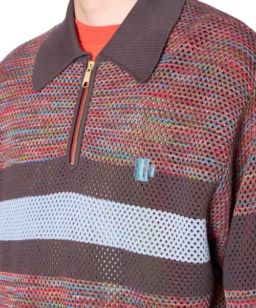 kolor（カラー）の「【kolor/カラー】26SCM-N07306 KNIT POLO（ポロシャツ・メンズ・ピンク/グリーン・5/3）」の5枚目の写真