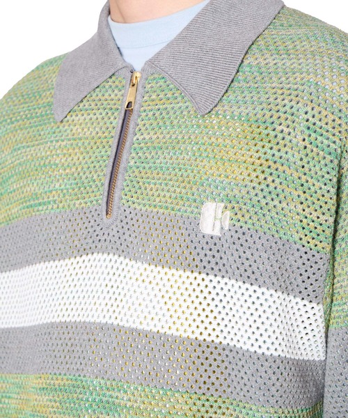 kolor（カラー）の「【kolor/カラー】26SCM-N07306 KNIT POLO（ポロシャツ・メンズ・ピンク/グリーン・5/3）」の6枚目の写真