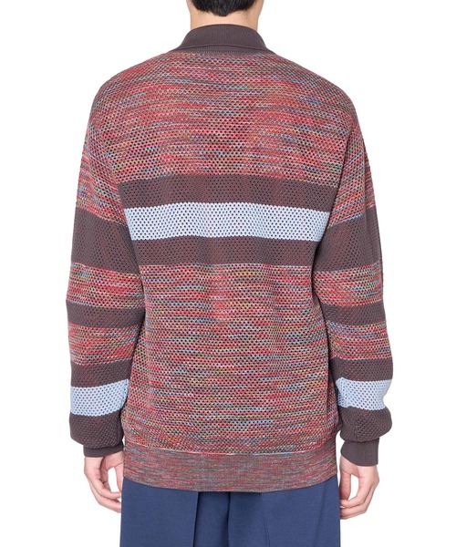 kolor（カラー）の「【kolor/カラー】26SCM-N07306 KNIT POLO（ポロシャツ・メンズ・ピンク/グリーン・5/3）」の7枚目の写真