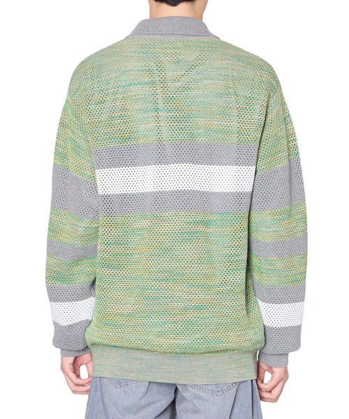 kolor（カラー）の「【kolor/カラー】26SCM-N07306 KNIT POLO（ポロシャツ・メンズ・ピンク/グリーン・5/3）」の8枚目の写真