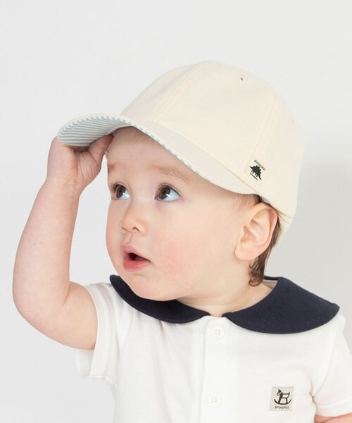 BRANSHES(ブランシェス)の「【ベビー】恐竜キャップ(キャップ・キッズ・サックスブルー/アイボリー・FREE)」の4枚目の写真
