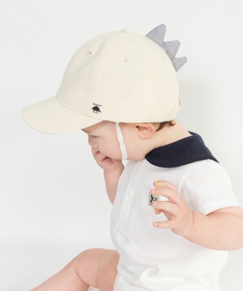BRANSHES(ブランシェス)の「【ベビー】恐竜キャップ(キャップ・キッズ・サックスブルー/アイボリー・FREE)」の2枚目の写真