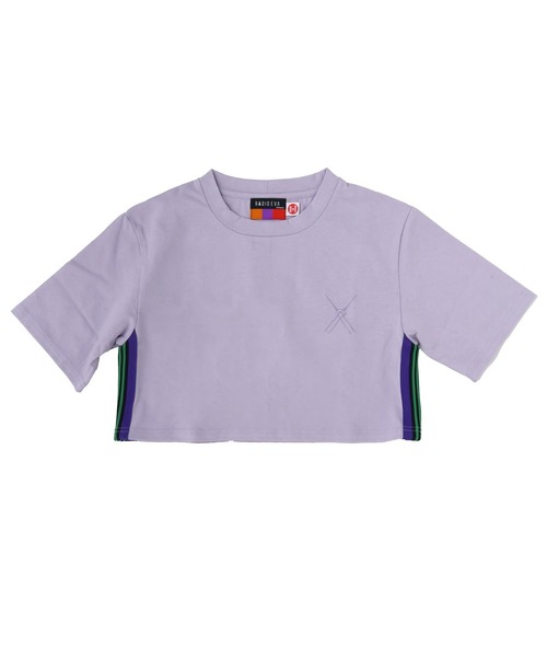 RADIO EVA(ラヂオエヴァ)の「RADIO EVA A331 EVANGELION Jacquard Cropped T-Shirt(Tシャツ/カットソー・レディース・ブラック/パープル/クリーム・FREE)」の2枚目の写真