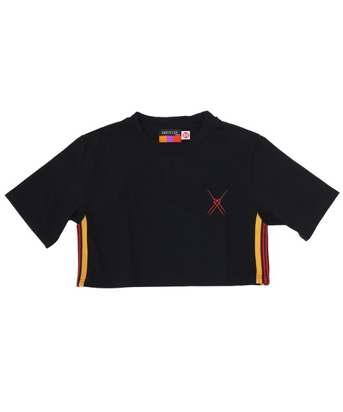 RADIO EVA(ラヂオエヴァ)の「RADIO EVA A331 EVANGELION Jacquard Cropped T-Shirt(Tシャツ/カットソー・レディース・ブラック/パープル/クリーム・FREE)」の1枚目の写真