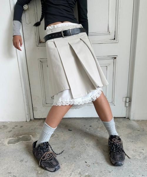 PORTERNA(ポルテナ)の「MIX POINT LONG SLEEVE BUTTON T-SHIRT-CHARCOAL(Tシャツ/カットソー・レディース・その他・X-SMALL/MEDIUM/SMALL)」の4枚目の写真