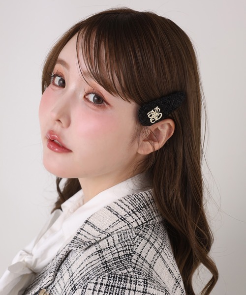 one after another NICE CLAUP(ワンアフターアナザーナイスクラップ)の「【Eliane Collection】ツイードヘアピン(ヘアピン・レディース・サックスブルー/ピンク/ブラック/アイボリー・FREE)」の6枚目の写真