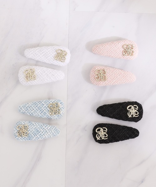 one after another NICE CLAUP(ワンアフターアナザーナイスクラップ)の「【Eliane Collection】ツイードヘアピン(ヘアピン・レディース・サックスブルー/ピンク/ブラック/アイボリー・FREE)」の13枚目の写真