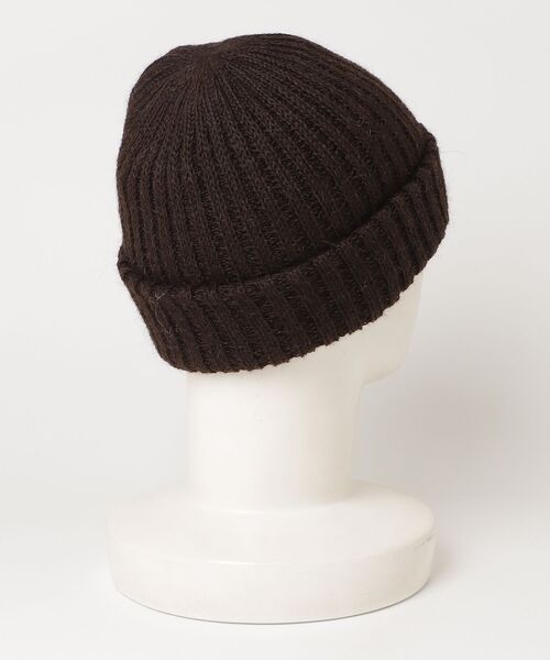 KIJIMA TAKAYUKI（キジマ　タカユキ）の「KIJIMA TAKAYUKI / キジマ タカユキ：【レディース】ALPACA BEANIE (WEB品番:EWKN-002B)：WEKNYY202B[ANN]（ニットキャップ/ビーニー・レディース・ダークブラウン/ホワイト・FREE）」の3枚目の写真