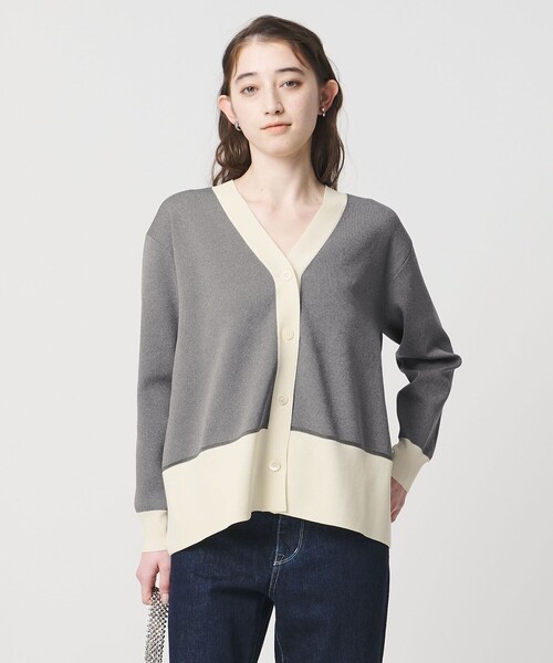 UNITED ARROWS（ユナイテッドアローズ）の「ミニマル 2WAY カーディガン ‐ウォッシャブル‐（カーディガン/ボレロ・レディース・ネイビー/ダークブラウン/グレー系・FREE）」の4枚目の写真